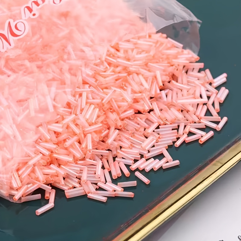 360pcs Cream Colored Glass Tube Beads for DIY Jewelry Making